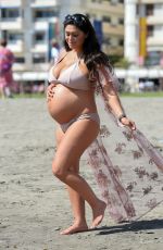 Pregnant CASEY BATCHELOR on the Beach in Tenerife 03/20/2018