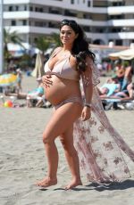 Pregnant CASEY BATCHELOR on the Beach in Tenerife 03/20/2018