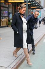 Pregnant CHRISSY TEIGEN Out in New York 03/27/2018