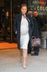Pregnant CHRISSY TEIGEN Out in New York 03/27/2018