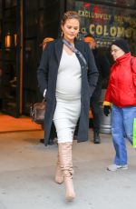 Pregnant CHRISSY TEIGEN Out in New York 03/27/2018