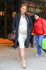 Pregnant CHRISSY TEIGEN Out in New York 03/27/2018