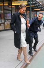 Pregnant CHRISSY TEIGEN Out in New York 03/27/2018