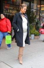Pregnant CHRISSY TEIGEN Out in New York 03/27/2018