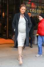 Pregnant CHRISSY TEIGEN Out in New York 03/27/2018