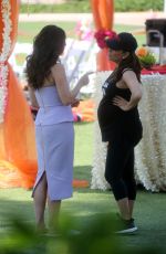 Pregnant EVA LONGORIA and ROSELYN SANCHEZ on the Set of Eva