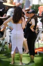 Pregnant EVA LONGORIA and ROSELYN SANCHEZ on the Set of Eva