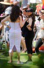Pregnant EVA LONGORIA and ROSELYN SANCHEZ on the Set of Eva