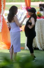 Pregnant EVA LONGORIA and ROSELYN SANCHEZ on the Set of Eva