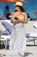 Pregnant EVA LONGORIA at a Beach in Miami 03/26/2018