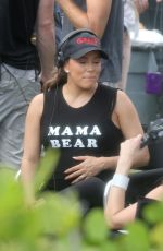 Pregnant EVA LONGORIA on the Set of Grand Hotel in Miami 03/19/2018