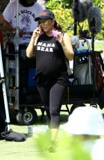 Pregnant EVA LONGORIA on the Set of Grand Hotel in Miami 03/19/2018