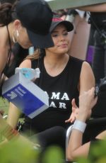 Pregnant EVA LONGORIA on the Set of Grand Hotel in Miami 03/19/2018