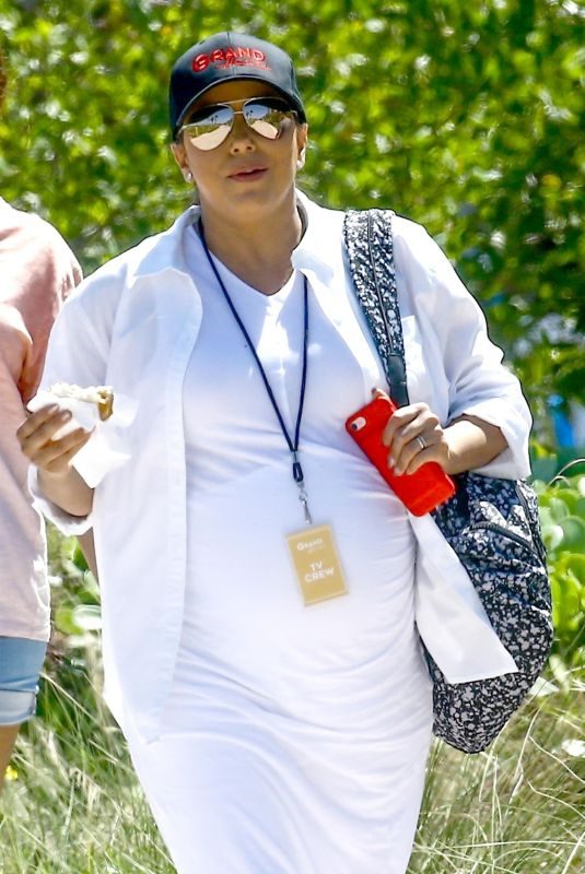 Pregnant EVA LONGORIA Out and About in Miami 03/26/2018