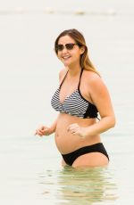 Pregnant JACQUELINE JOSSA in Bikini at a Beach in Dubai 03/02/2018
