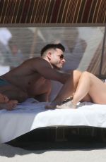 Pregnant KATIE WAISSEL in Bikini at a Beach in Miami 03/14/2018