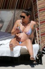 Pregnant KATIE WAISSEL in Bikini at a Beach in Miami 03/14/2018