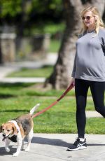Pregnant KIRSTEN DUNST Out with Her Dog in Los Angeles 03/24/2018