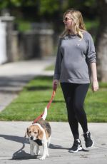 Pregnant KIRSTEN DUNST Out with Her Dog in Los Angeles 03/24/2018