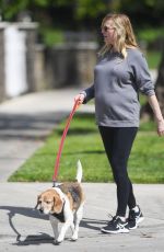 Pregnant KIRSTEN DUNST Out with Her Dog in Los Angeles 03/24/2018