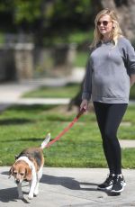 Pregnant KIRSTEN DUNST Out with Her Dog in Los Angeles 03/24/2018