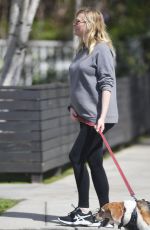 Pregnant KIRSTEN DUNST Out with Her Dog in Los Angeles 03/24/2018