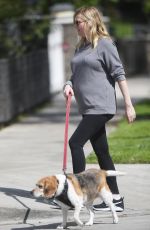 Pregnant KIRSTEN DUNST Out with Her Dog in Los Angeles 03/24/2018