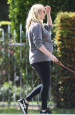 Pregnant KIRSTEN DUNST Out with Her Dog in Los Angeles 03/24/2018