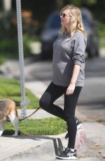 Pregnant KIRSTEN DUNST Out with Her Dog in Los Angeles 03/24/2018
