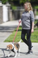 Pregnant KIRSTEN DUNST Out with Her Dog in Los Angeles 03/24/2018