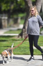 Pregnant KIRSTEN DUNST Out with Her Dog in Los Angeles 03/24/2018