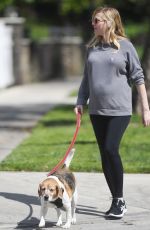 Pregnant KIRSTEN DUNST Out with Her Dog in Los Angeles 03/24/2018