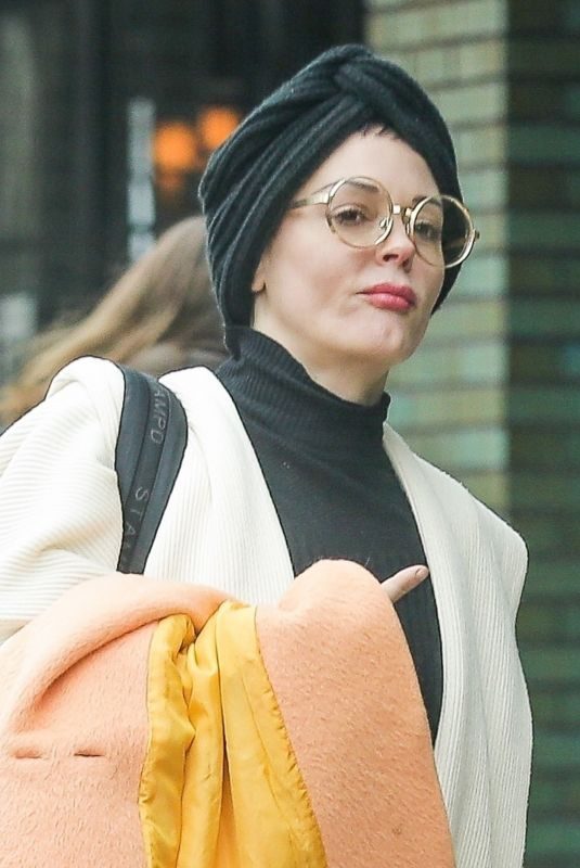 ROSE MCGOWAN Leaves Her Hotel in New York 03/20/2018