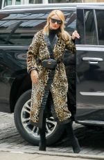 ROSIE HUNTINGTON-WHITELEY in a Leopard Print Coat Out in New York 03/29/2018