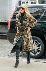 ROSIE HUNTINGTON-WHITELEY in a Leopard Print Coat Out in New York 03/29/2018