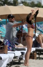 SAMANTHA HOOPES in Bikini at a Beach in Miami 03/17/2018