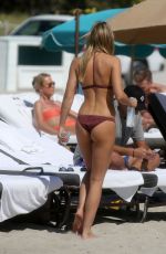 SAMANTHA HOOPES in Bikini at a Beach in Miami 03/17/2018