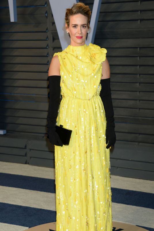 SARAH PAULSON at 2018 Vanity Fair Oscar Party in Beverly Hills 03/04/2018