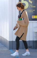 SELENA GOMEZ at a Gas Station in Los Angeles 03/28/2018