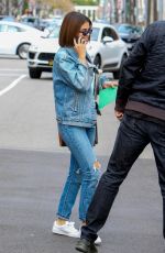 SELENA GOMEZ in Ripped Jeans Out in Beverly Hills 03/16/2018