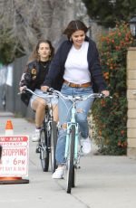 SELENA GOMEZ Riding a Bike Out in Studio City 03/16/2018