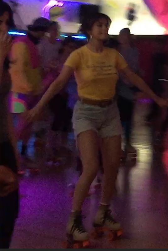 SELENA GOMEZ Roller Skating in Glendale 03/27/2018
