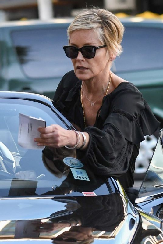 SHARON STONE Gets a Parking Ticket in Beverly Hills 03/06/2018