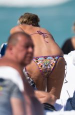 SHARON STONE in Bikini at a Beach in Miami 03/09/2018