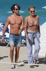 SHARON STONE in Bikini at a Beach in Miami 03/09/2018