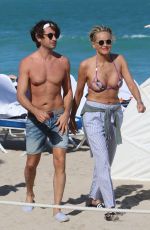 SHARON STONE in Bikini at a Beach in Miami 03/09/2018