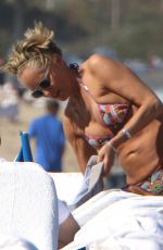 SHARON STONE in Bikini at a Beach in Miami 03/09/2018