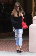 SOFIA VERGARA in Ripped Jeans Out in Beverly Hills 03/20/2018