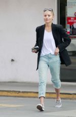 SOPHIA THOMALLA at a Gas Station with Her Aston Martin in Los Angeles 03/20/2018