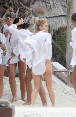 TESS JANTSCHEK, NONNY MULHOLLAND, NATASHA OAKLEY, DEVIN BRUGMAN and MCKENNA BERKLEY on the Set of a Photoshoot in Tulum 03/26/2018